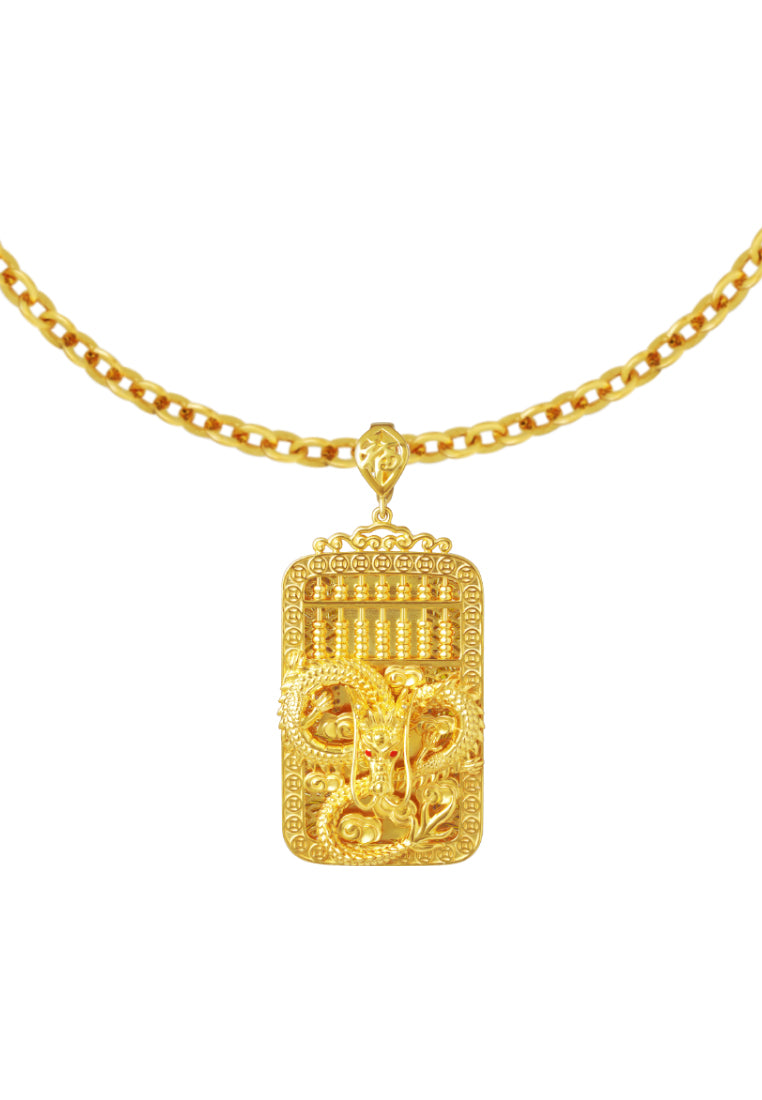 TOMEI Dragon Abacus Pendant, Yellow Gold 916