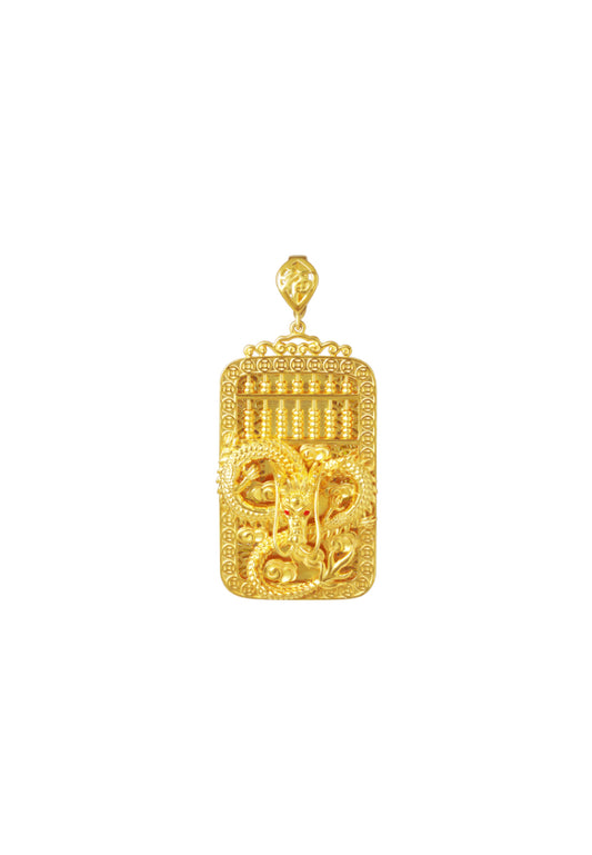 TOMEI Dragon Abacus Pendant, Yellow Gold 916