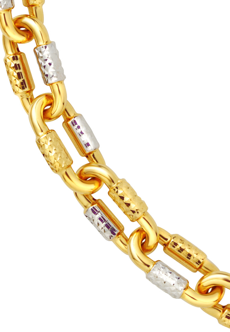 TOMEI Dual-Tone Bracelet, Yellow Gold 916