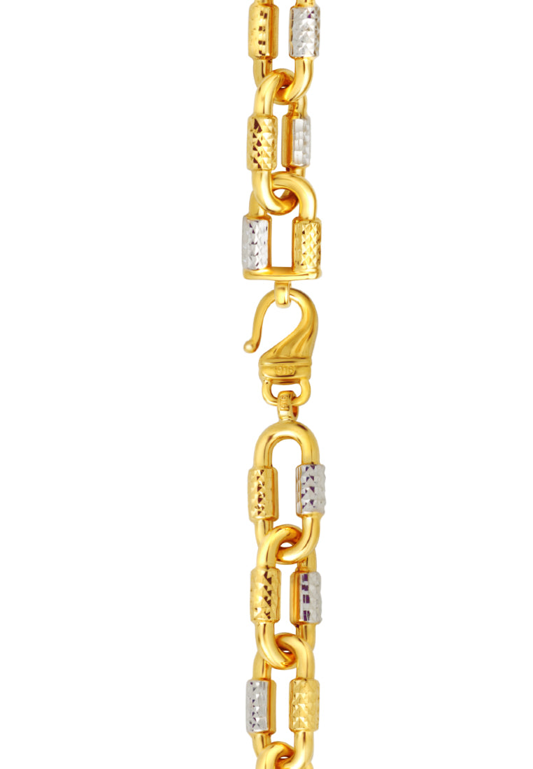 TOMEI Dual-Tone Bracelet, Yellow Gold 916