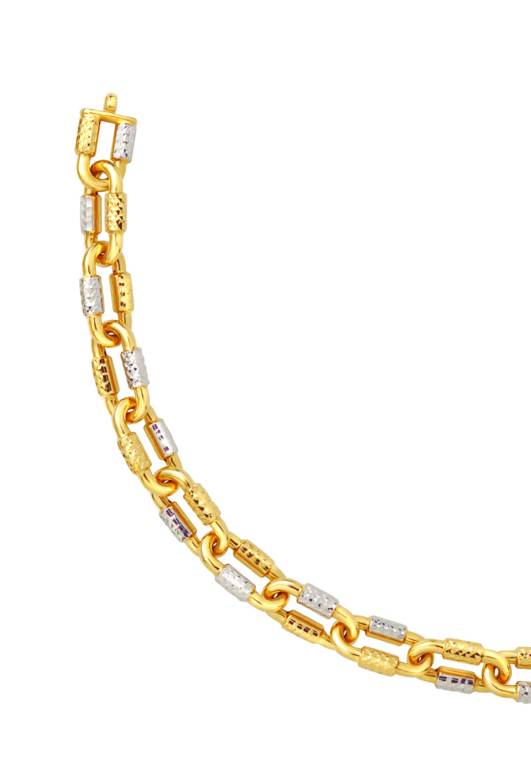 TOMEI Dual-Tone Bracelet, Yellow Gold 916