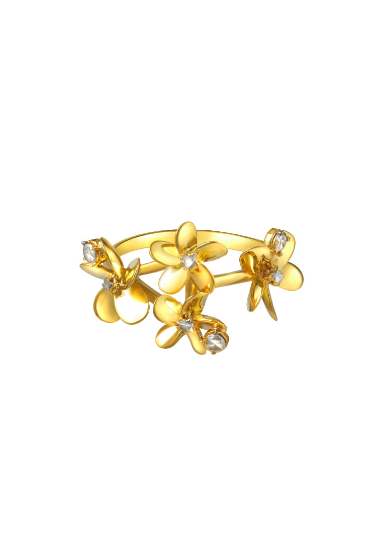 TOMEI Lusso Italia Flower Ring, Yellow Gold 916