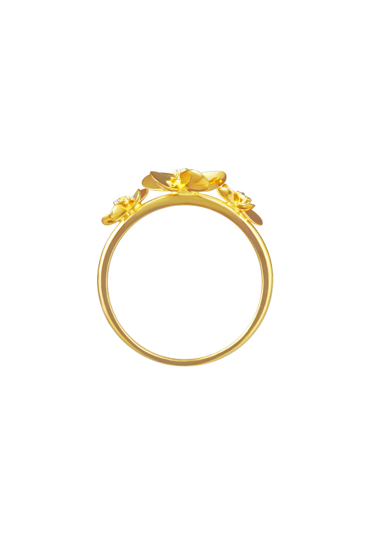 TOMEI Lusso Italia Flower Ring, Yellow Gold 916