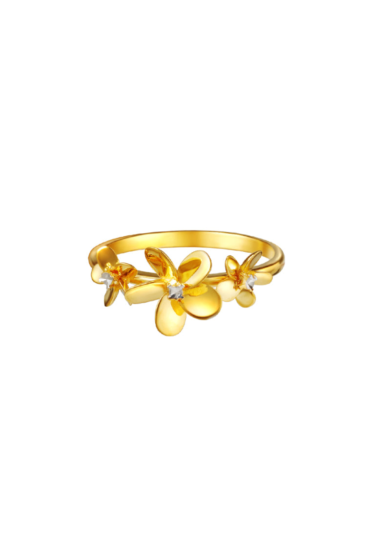 TOMEI Lusso Italia Flower Ring, Yellow Gold 916