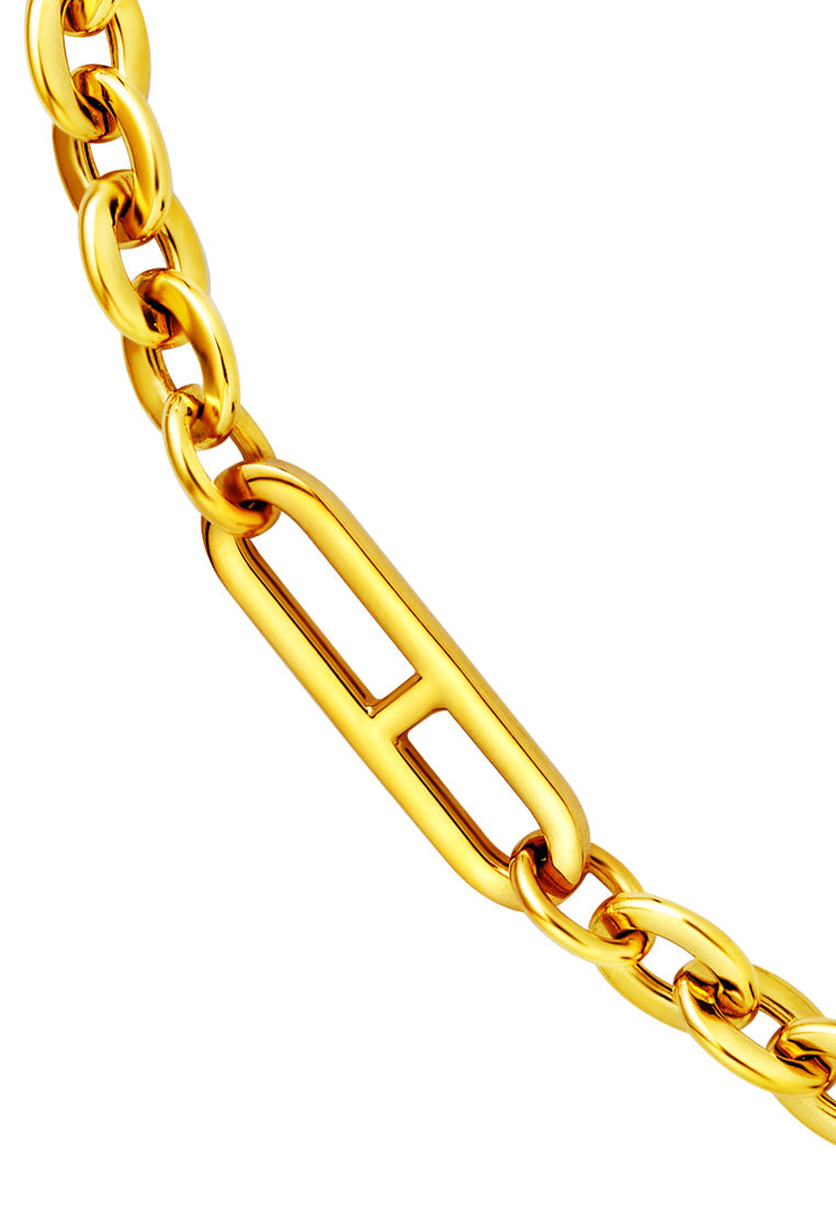TOMEI Lusso Italia Split Link Tiny Chain Bracelet, Yellow Gold 916