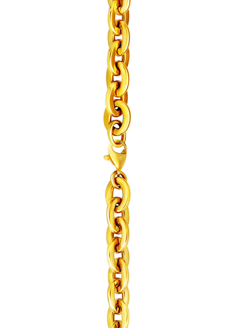TOMEI Lusso Italia Split Link Tiny Chain Bracelet, Yellow Gold 916