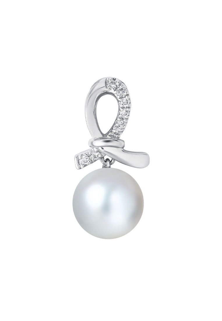 TOMEI Pearl Pendant Set, White Gold 585