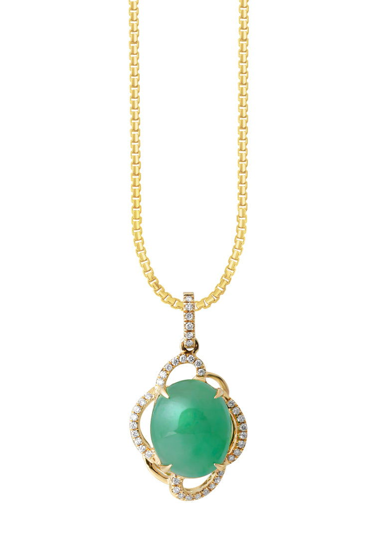 TOMEI 【四季呈祥】Jade Pendant, Yellow Gold 750