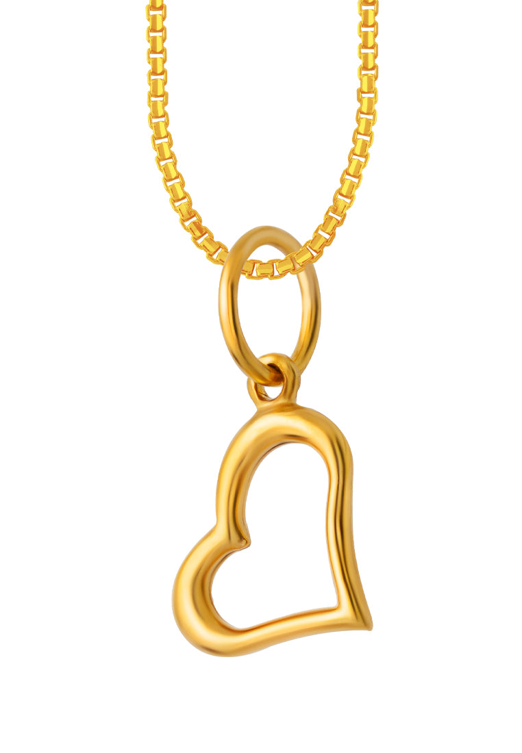 TOMEI Open Heart Dangling Pendant, Yellow Gold 916