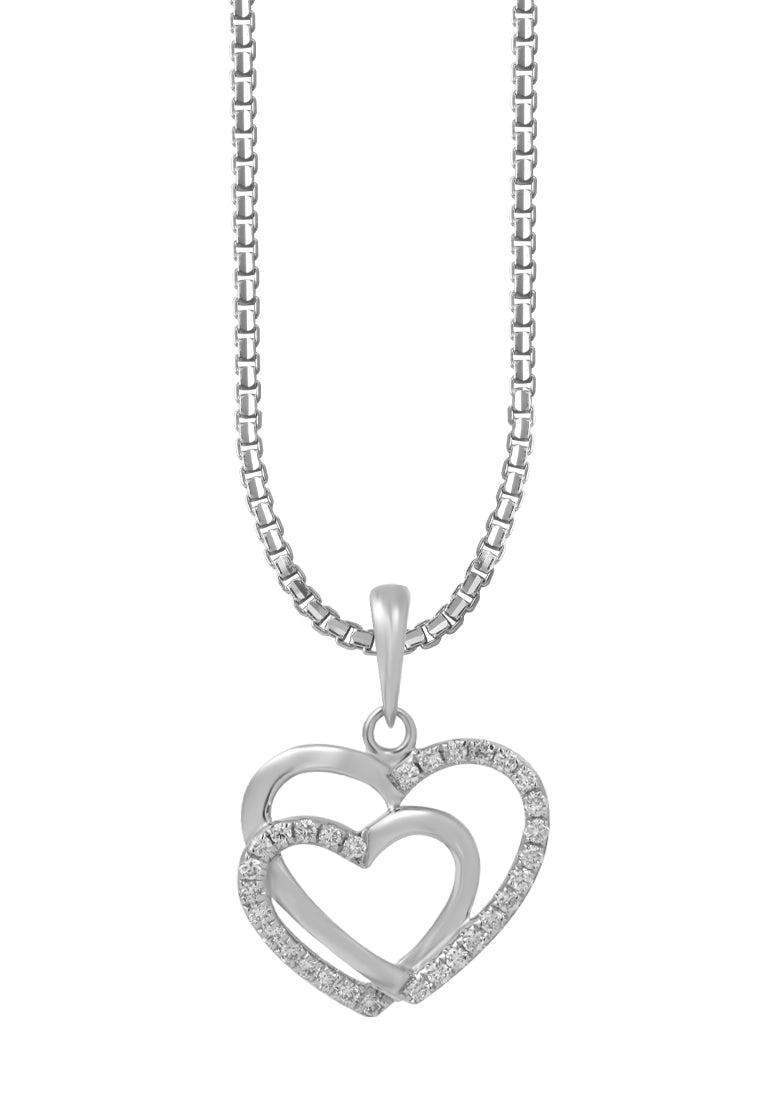 TOMEI Art Of Love Diamond Pendant Set, White Gold 585