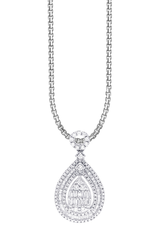 TOMEI Koleksi Gardenia Diamond Pendant, White Gold 750