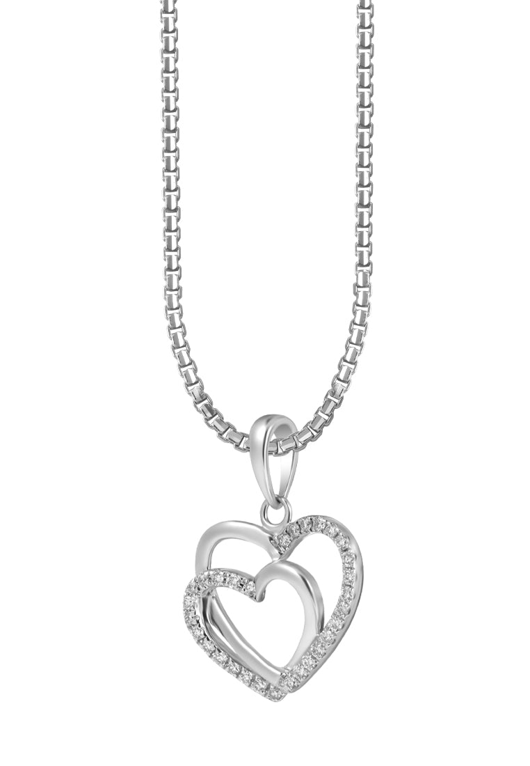 TOMEI Art Of Love Diamond Pendant Set, White Gold 585