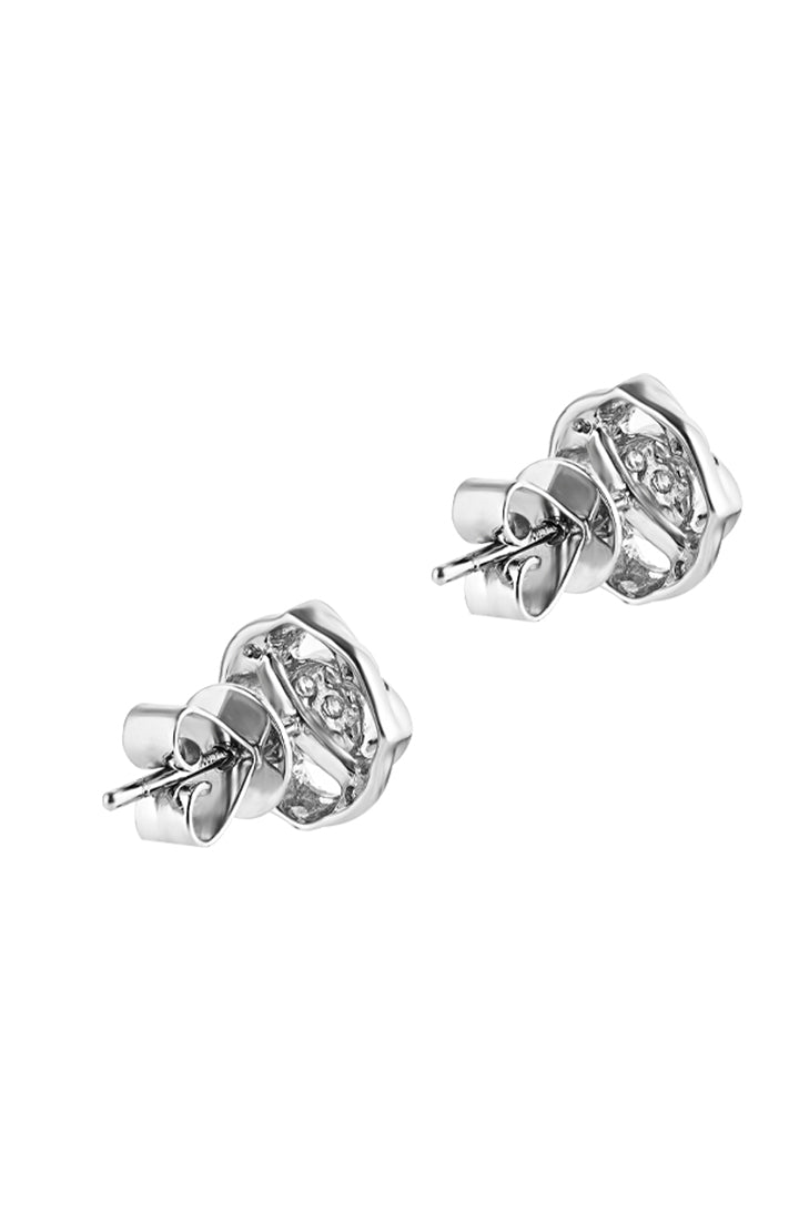 TOMEI Vividly Splendorous Florulent Duo Earrings, Diamond White Gold 750