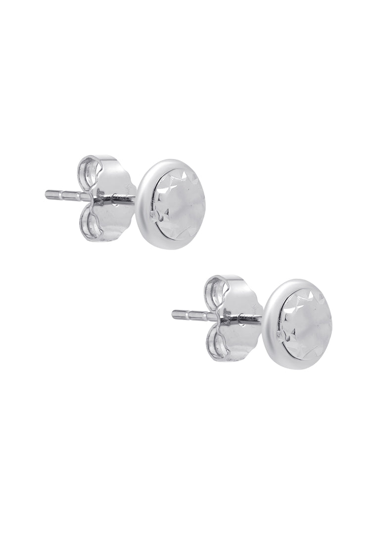 TOMEI Belly Button Earrings, White Gold 585