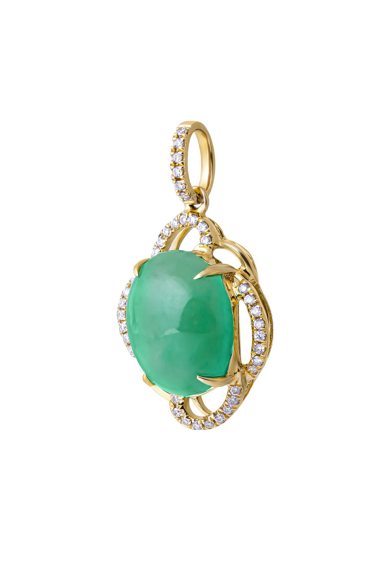 TOMEI 【四季呈祥】Jade Pendant, Yellow Gold 750
