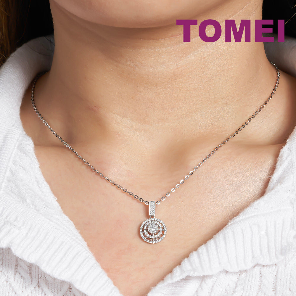 TOMEI Diamond Pendant, White Gold 750
