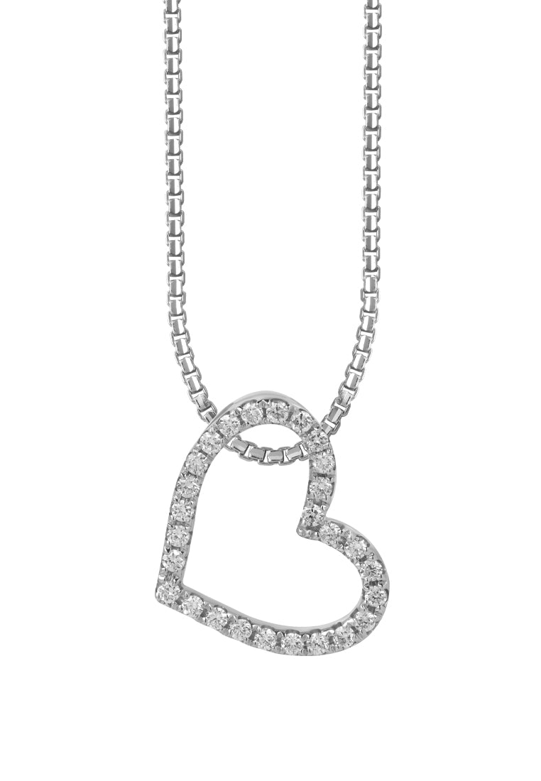 TOMEI Only Love Diamond Pendant Set, White Gold 585