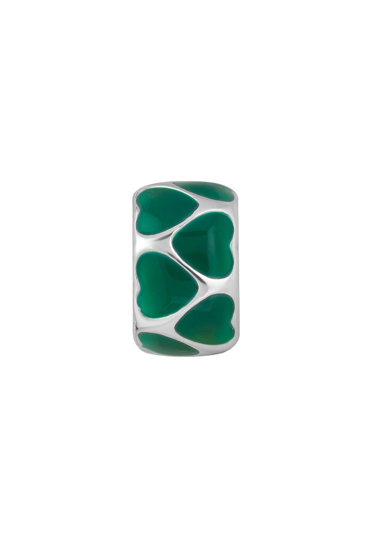 Bedecked with Verdant Hearts Charm | Tomei White Gold 585 (14K) (P5638)