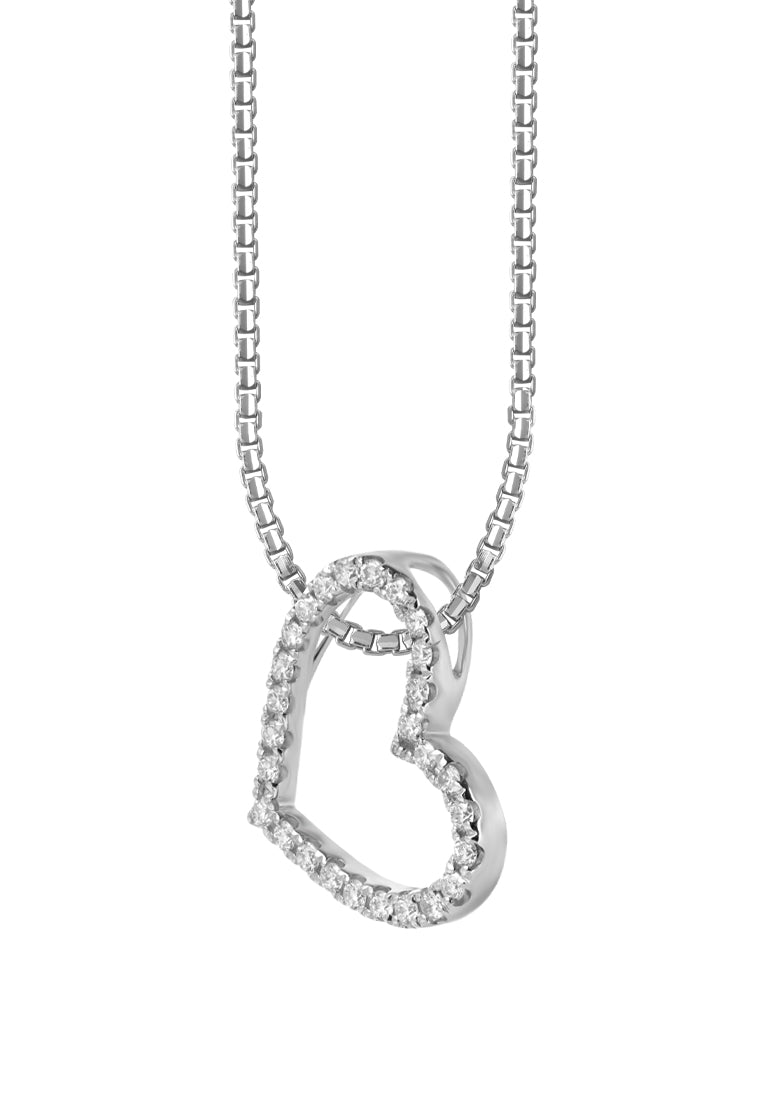 TOMEI Only Love Diamond Pendant Set, White Gold 585