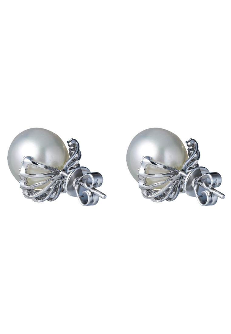 TOMEI Pearl Earrings, White Gold 750