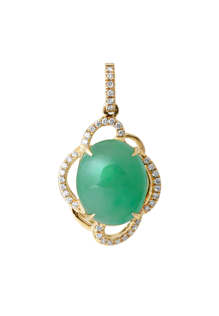 TOMEI 【四季呈祥】Jade Pendant, Yellow Gold 750