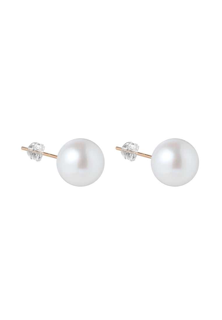 TOMEI Pearlfect Love Earrings(7mm), Rose Gold 750