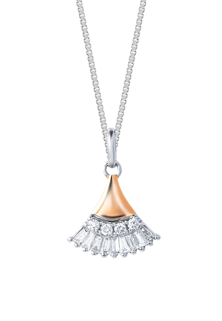 TOMEI Diamond Pendant Set Of Happiness, White Gold 585