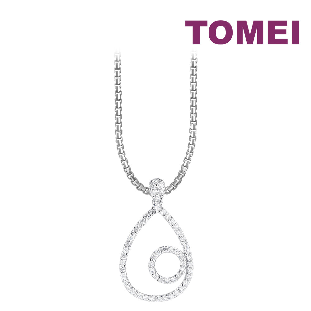 TOMEI Diamond Pendant, White Gold 750