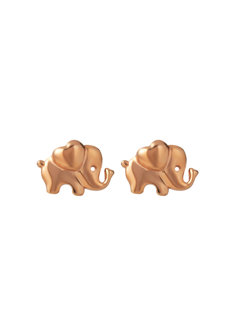 TOMEI Rouge Collection Elephant Earrings, Rose Gold 750