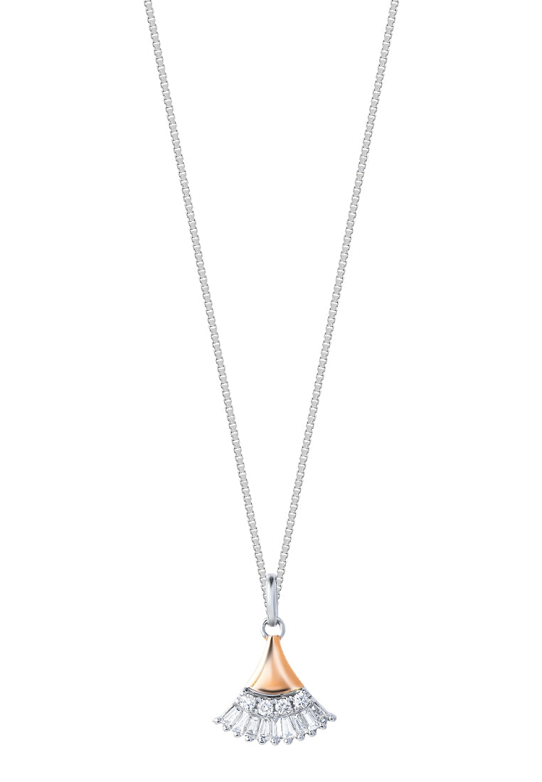 TOMEI Diamond Pendant Set Of Happiness, White Gold 585