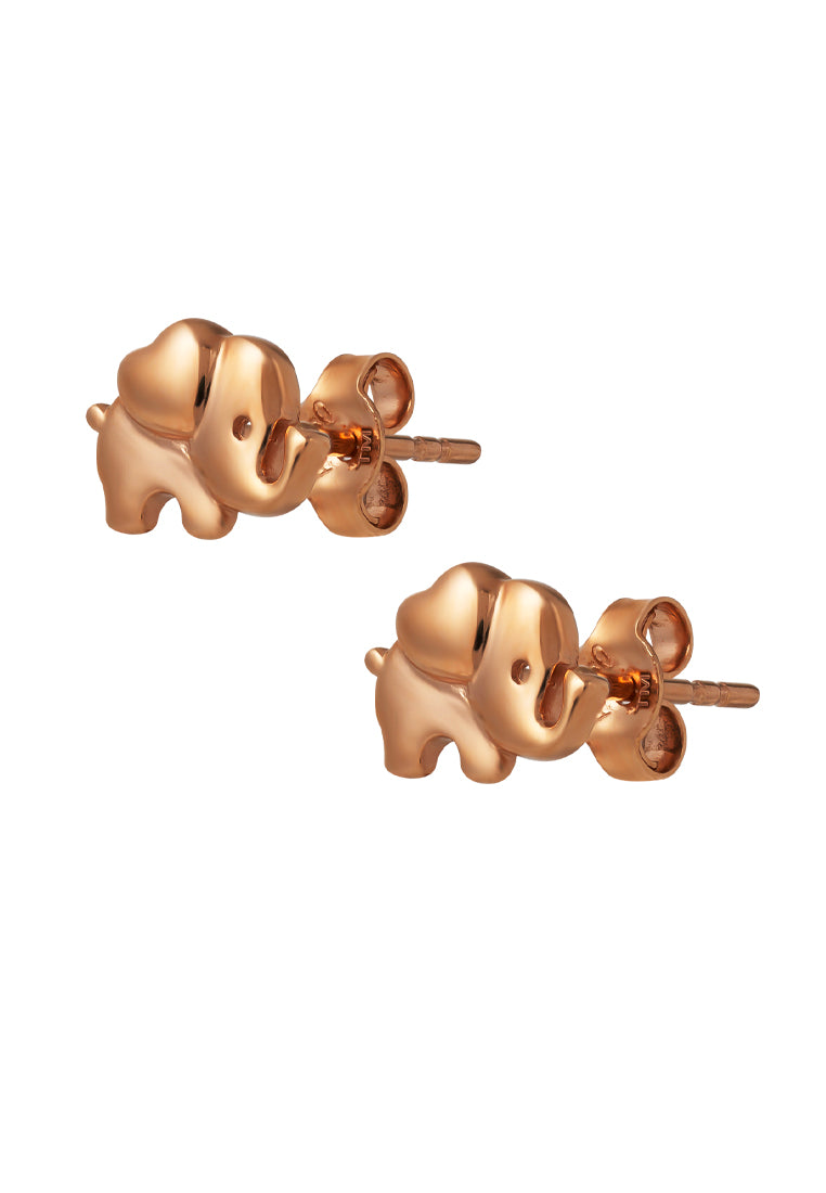 TOMEI Rouge Collection Elephant Earrings, Rose Gold 750