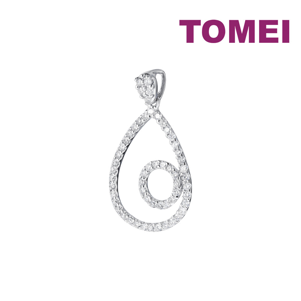 TOMEI Diamond Pendant, White Gold 750