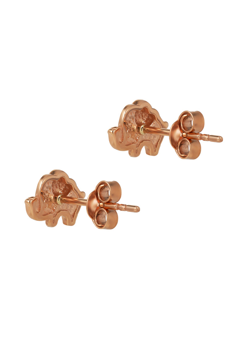 TOMEI Rouge Collection Elephant Earrings, Rose Gold 750
