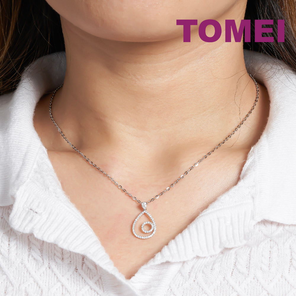 TOMEI Diamond Pendant, White Gold 750