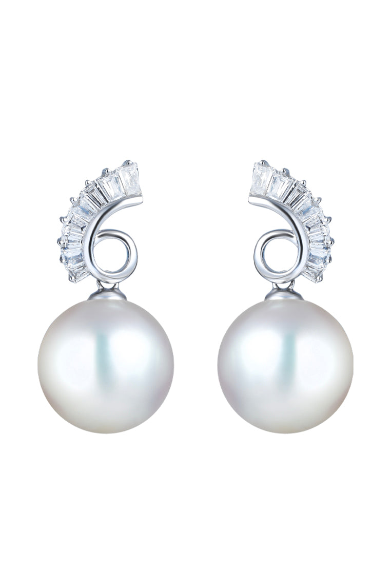 TOMEI Pearl Earrings, White Gold 750