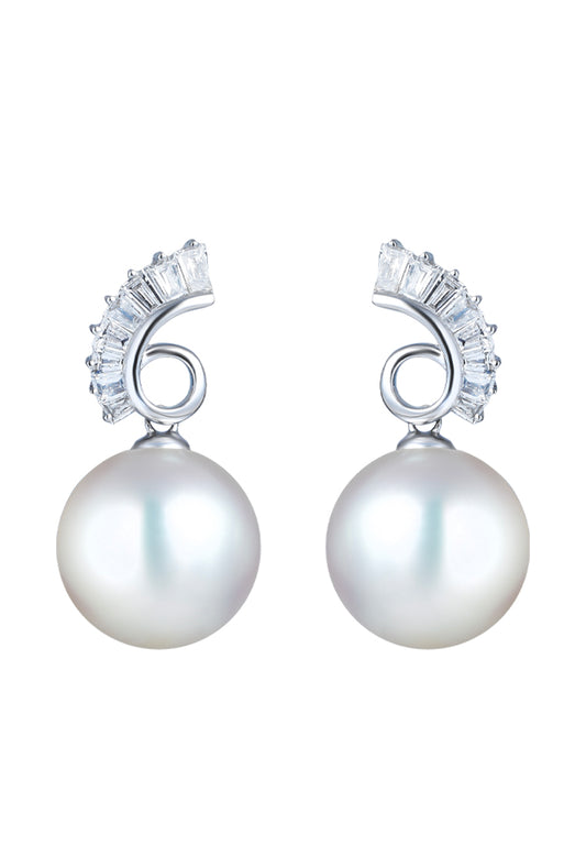 TOMEI Pearl Earrings, White Gold 750