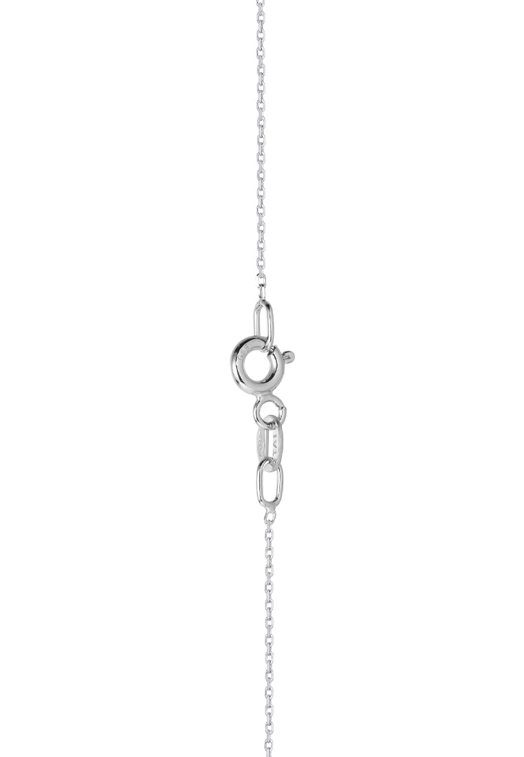 TOMEI Key Diamond Pendant Set, White Gold 585