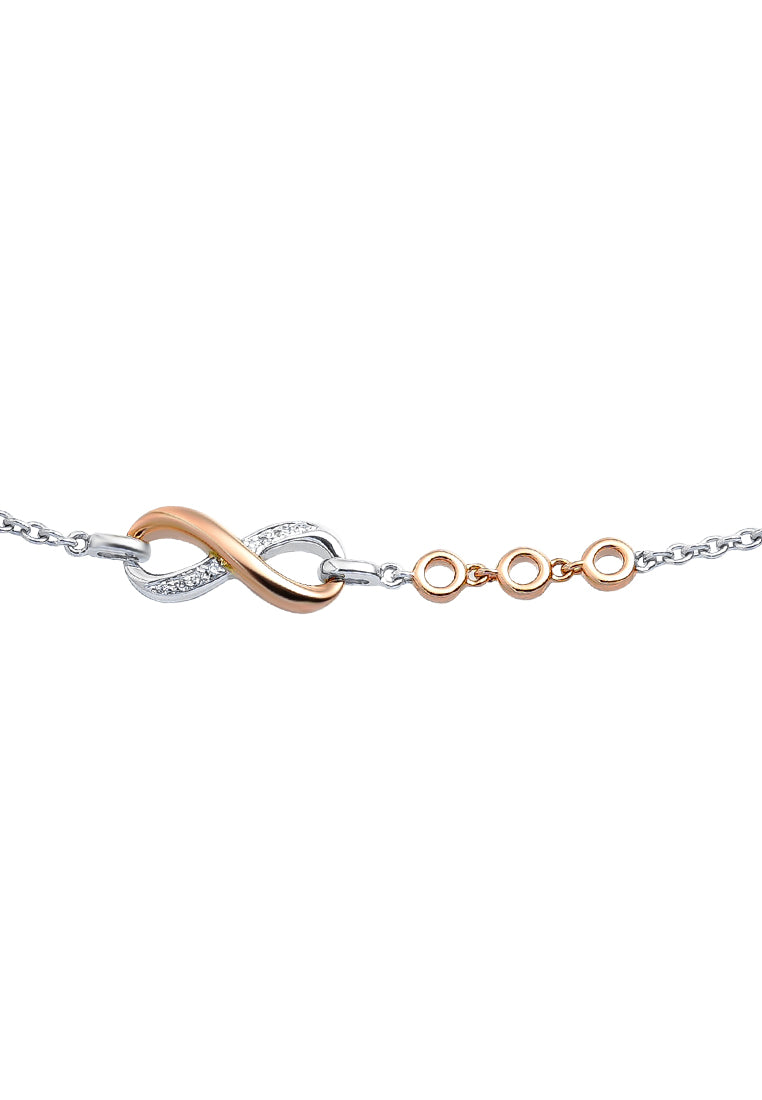 TOMEI 【真爱无尽】Infinity Love Bracelet, White+Rose Gold 585