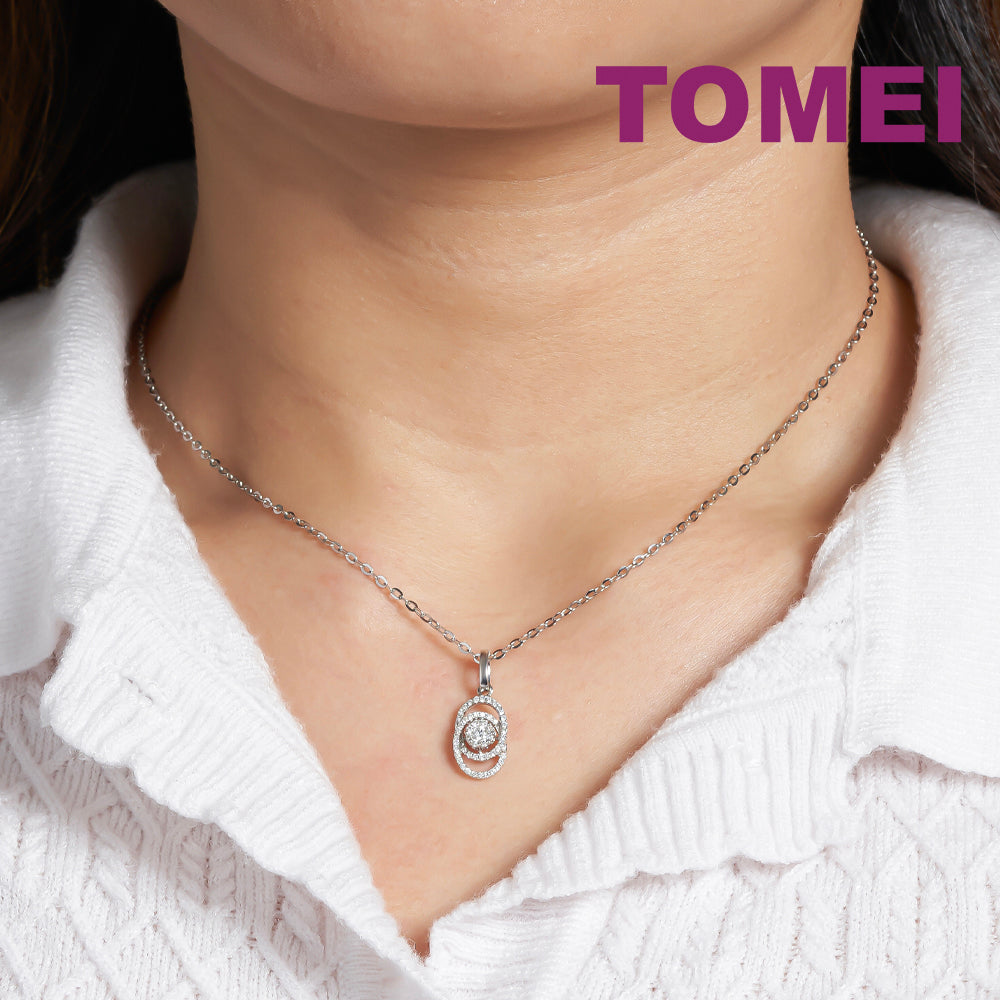 TOMEI Diamond Pendant, White Gold 750