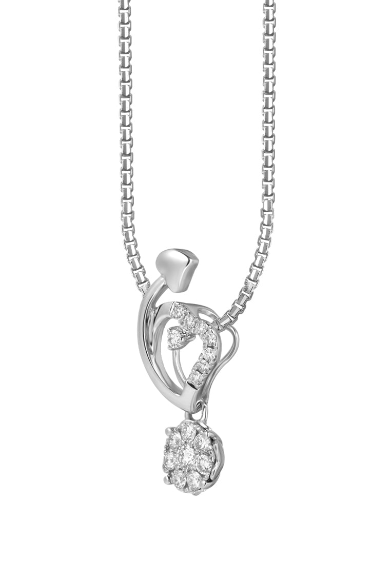 TOMEI Little Heart Collection, Diamond Pendant Set, White Gold 585