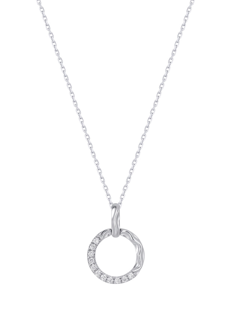 TOMEI Diamond Pendant Set, White Gold 585