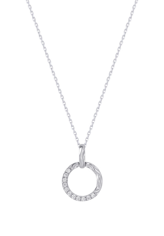 TOMEI Diamond Pendant Set, White Gold 585