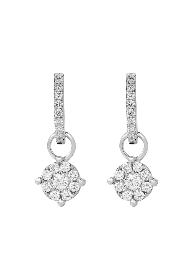TOMEI Bedazzlingly Frabjous Sparks Diamond Earrings, White Gold 585 (E1007)
