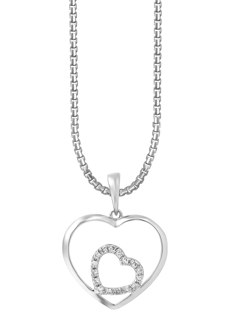 TOMEI Art Of Love Diamond Pendant Set, White Gold 585