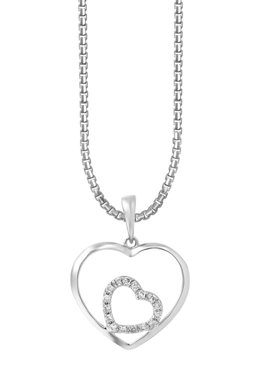 TOMEI Art Of Love Diamond Pendant Set, White Gold 585