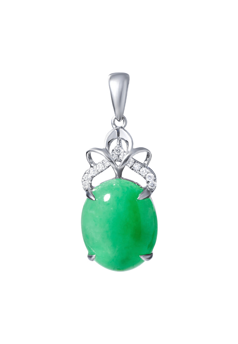 TOMEI Jade Pendant, White Gold 750