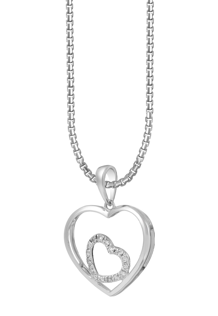 TOMEI Art Of Love Diamond Pendant Set, White Gold 585
