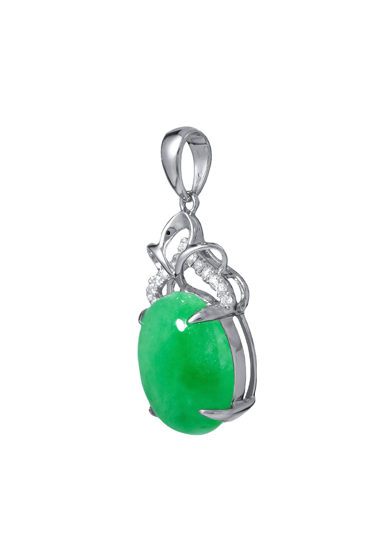 TOMEI Jade Pendant, White Gold 750