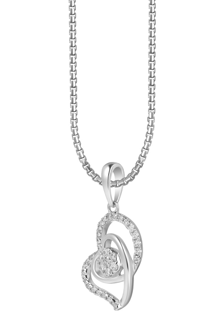 TOMEI Art Of Love Diamond Pendant Set, White Gold 585