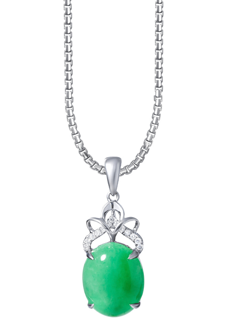 TOMEI Jade Pendant, White Gold 750
